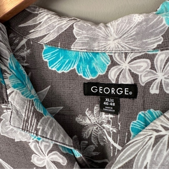 George tropical print short sleeve button down - Picture 3 of 5